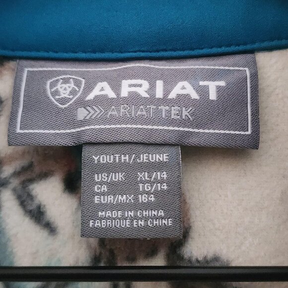 Ariat Jacket Youth XL Retro Ranch Softshell Waterproof Fleece Western Outerwear - Picture 7 of 16